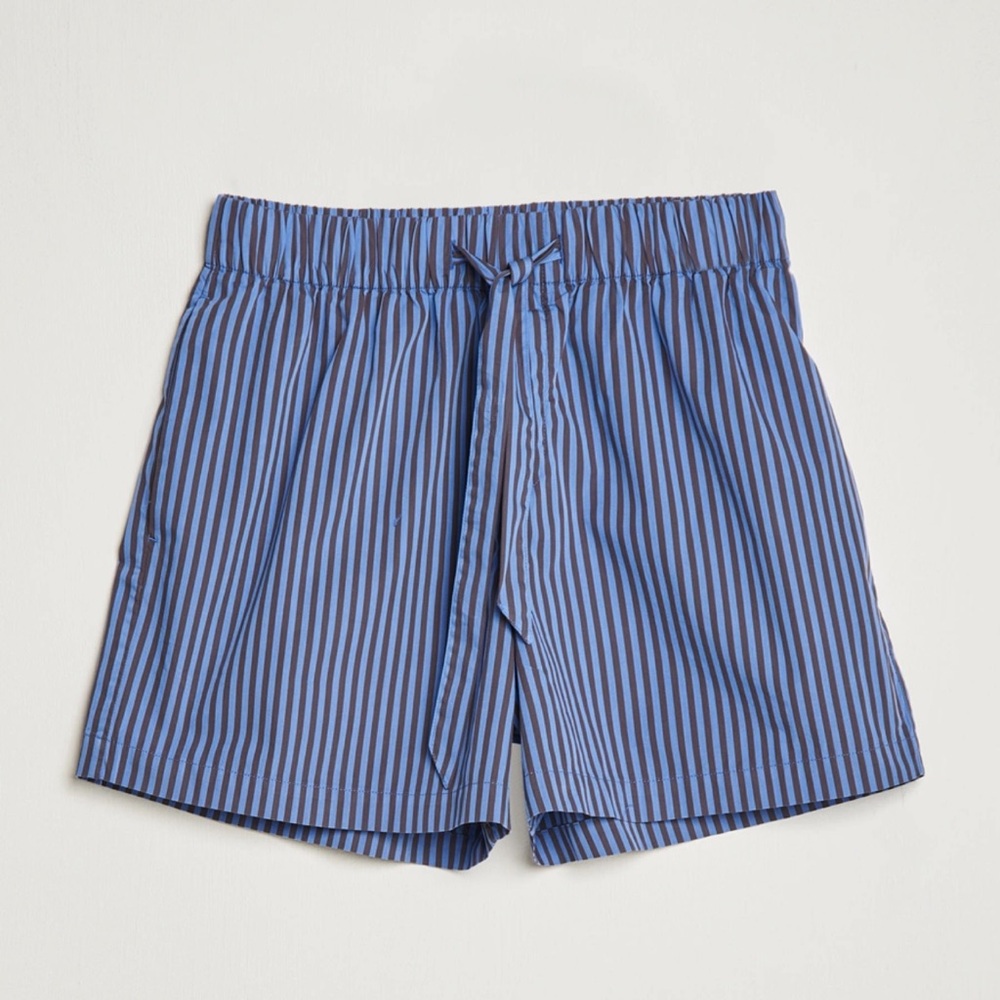 Tekla Poplin Pyjama Shorts Verneuil Stripes
